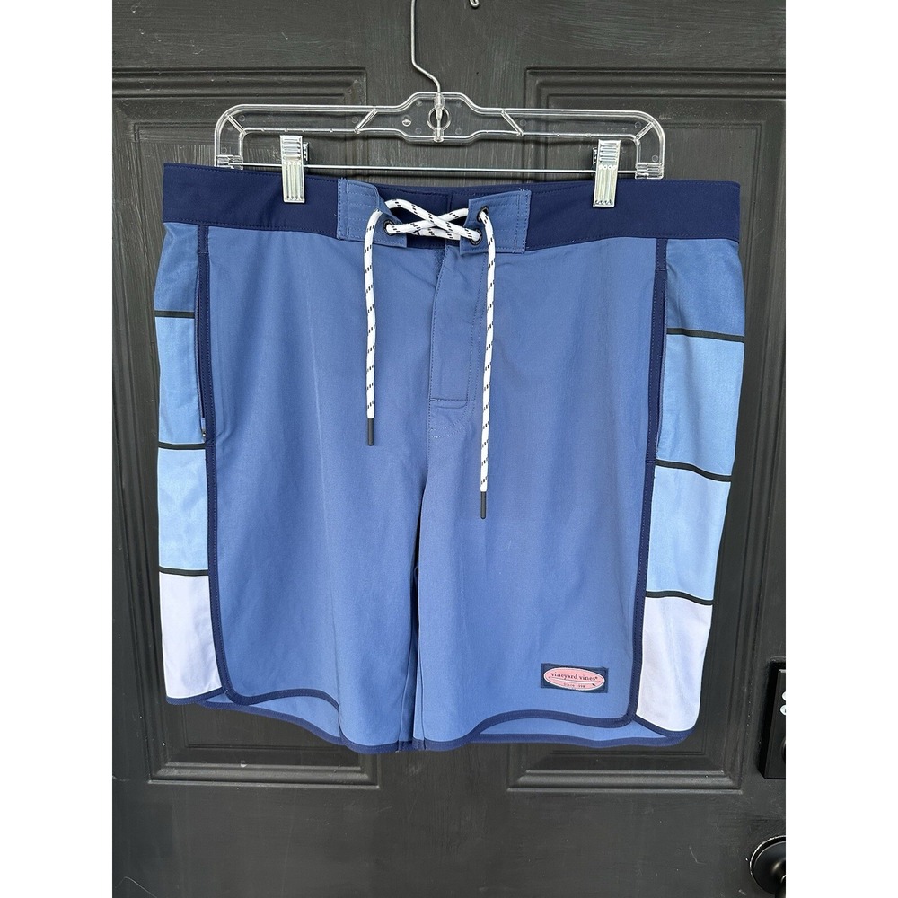 Vineyard Vines Board Shorts Trunks‎ Scalloped Hybrid 33 Blue MSRP $98.5